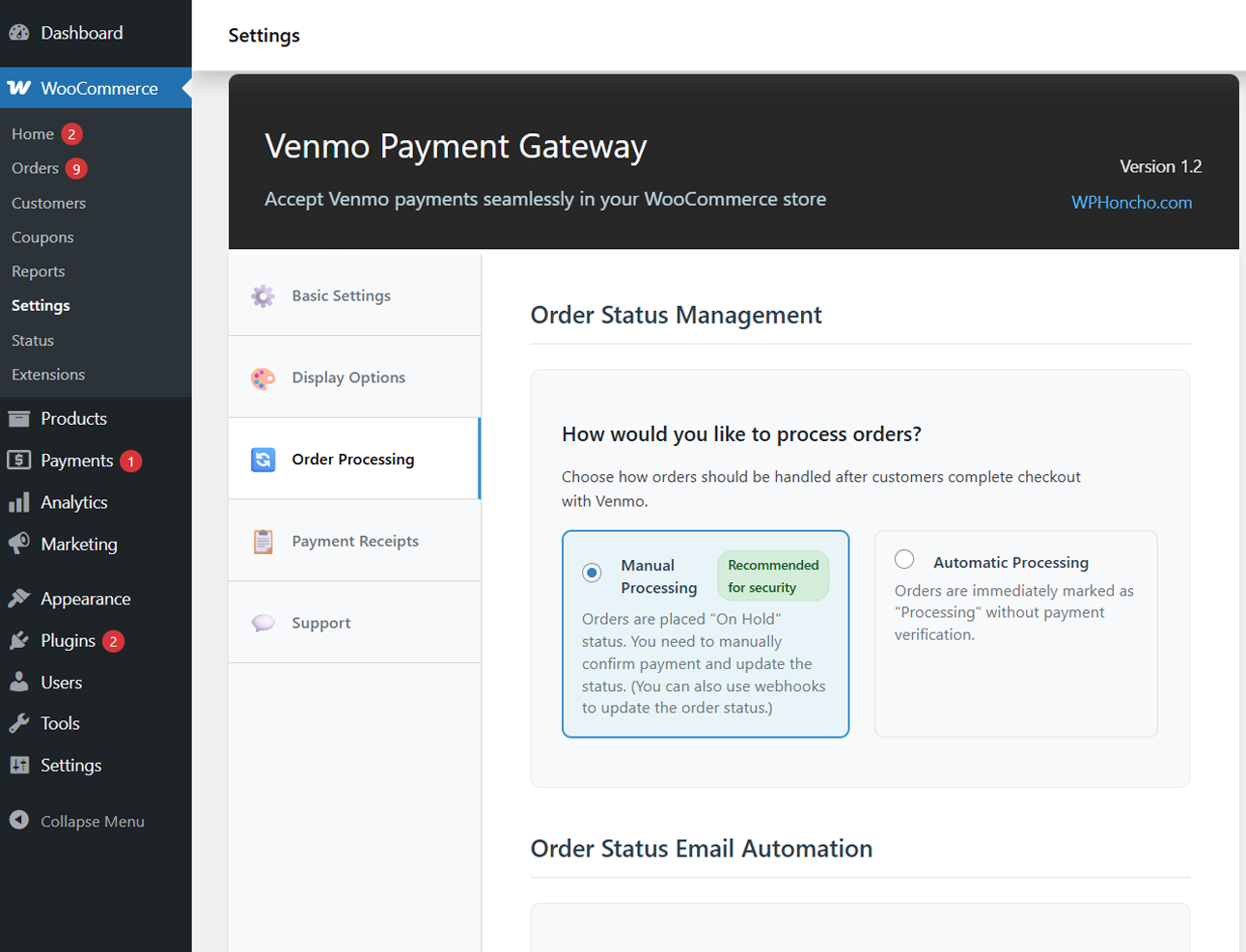 Automated Order Handling